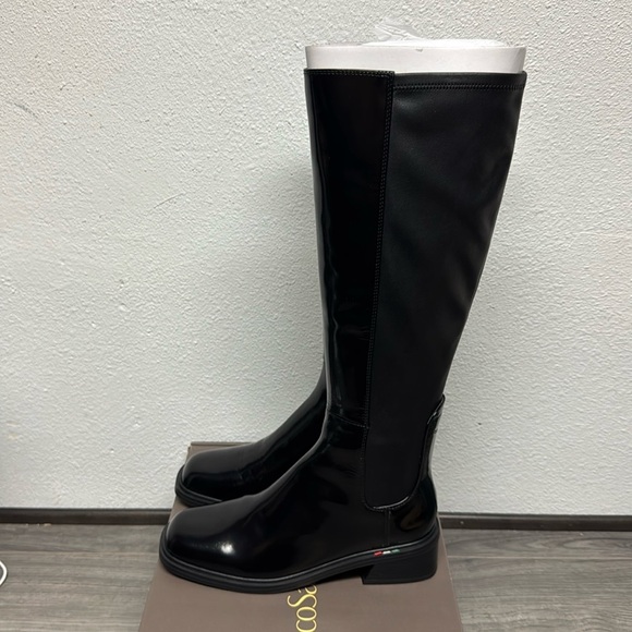 Franco Sarto Giselle Knee High Boot Black Patent Leather / Black Leather (WIDE) - Picture 9 of 14